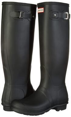 HUNTER WOMEN'S ORIGINAL TALL RAIN BOOT (10 M US, BLACK/MATT)